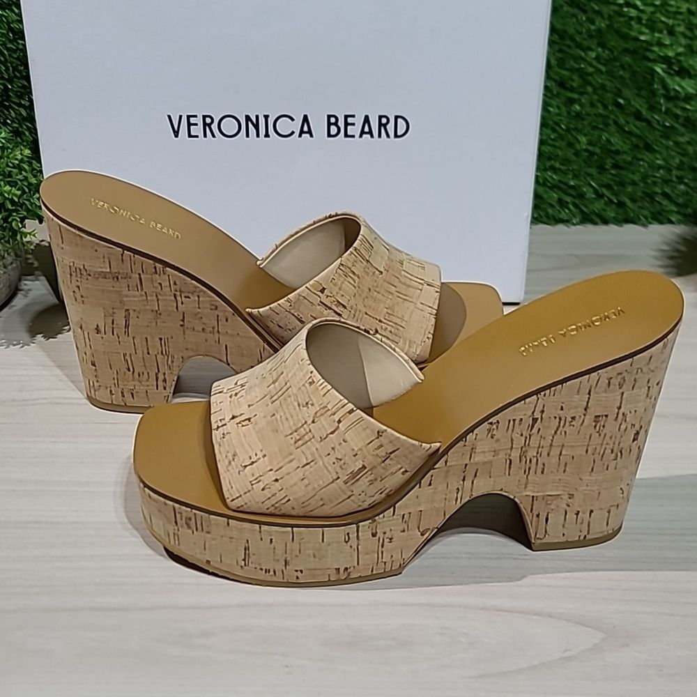 Veronica Beard Paulita Sandals - Natural Cork US W 9.5 Medium NEW - Picture 2 of 7